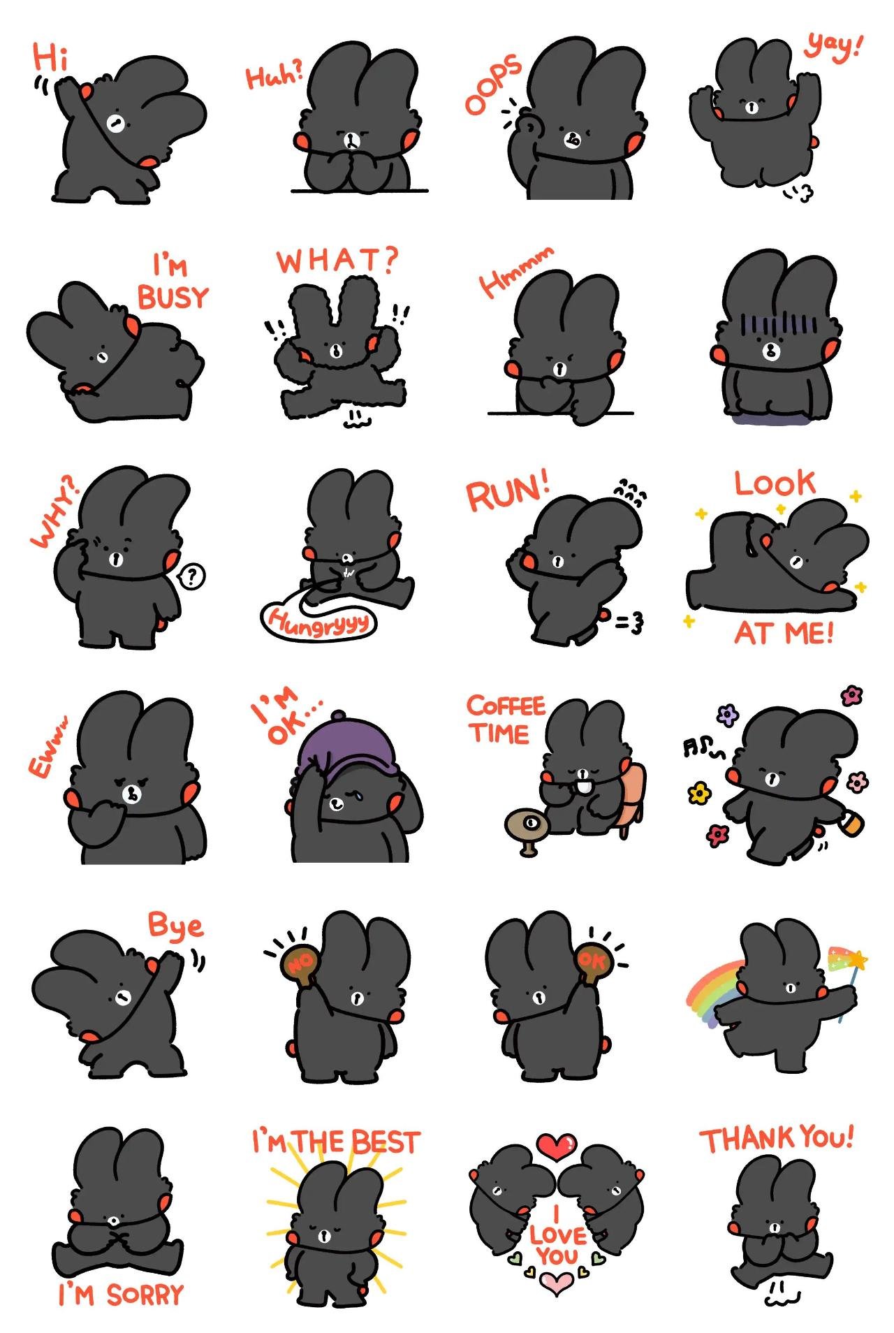 Dusty Bunny Animals sticker pack for Whatsapp, Telegram, Signal, and others chatting and message apps