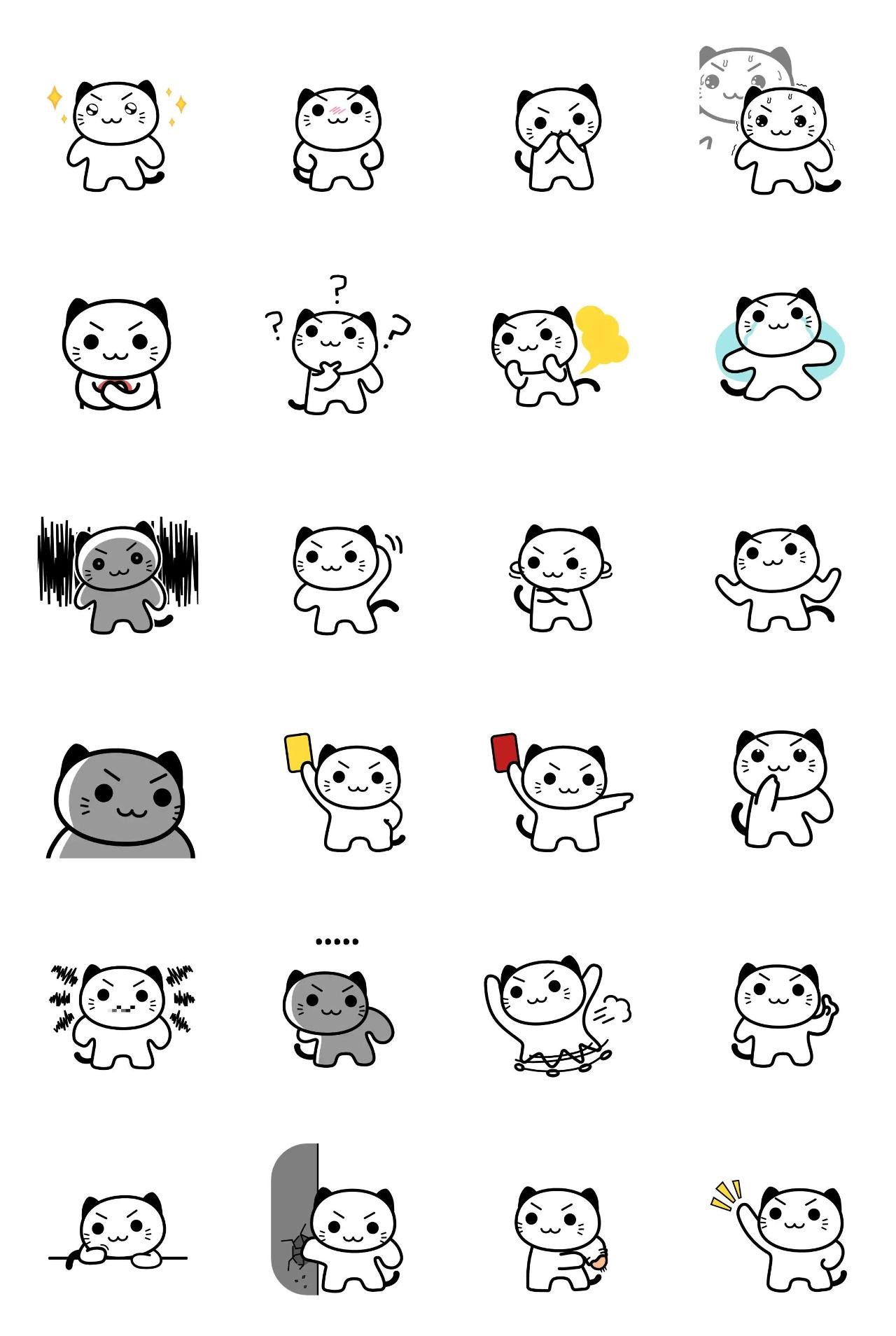 Sassy white cat Animals sticker pack for Whatsapp, Telegram, Signal, and others chatting and message apps