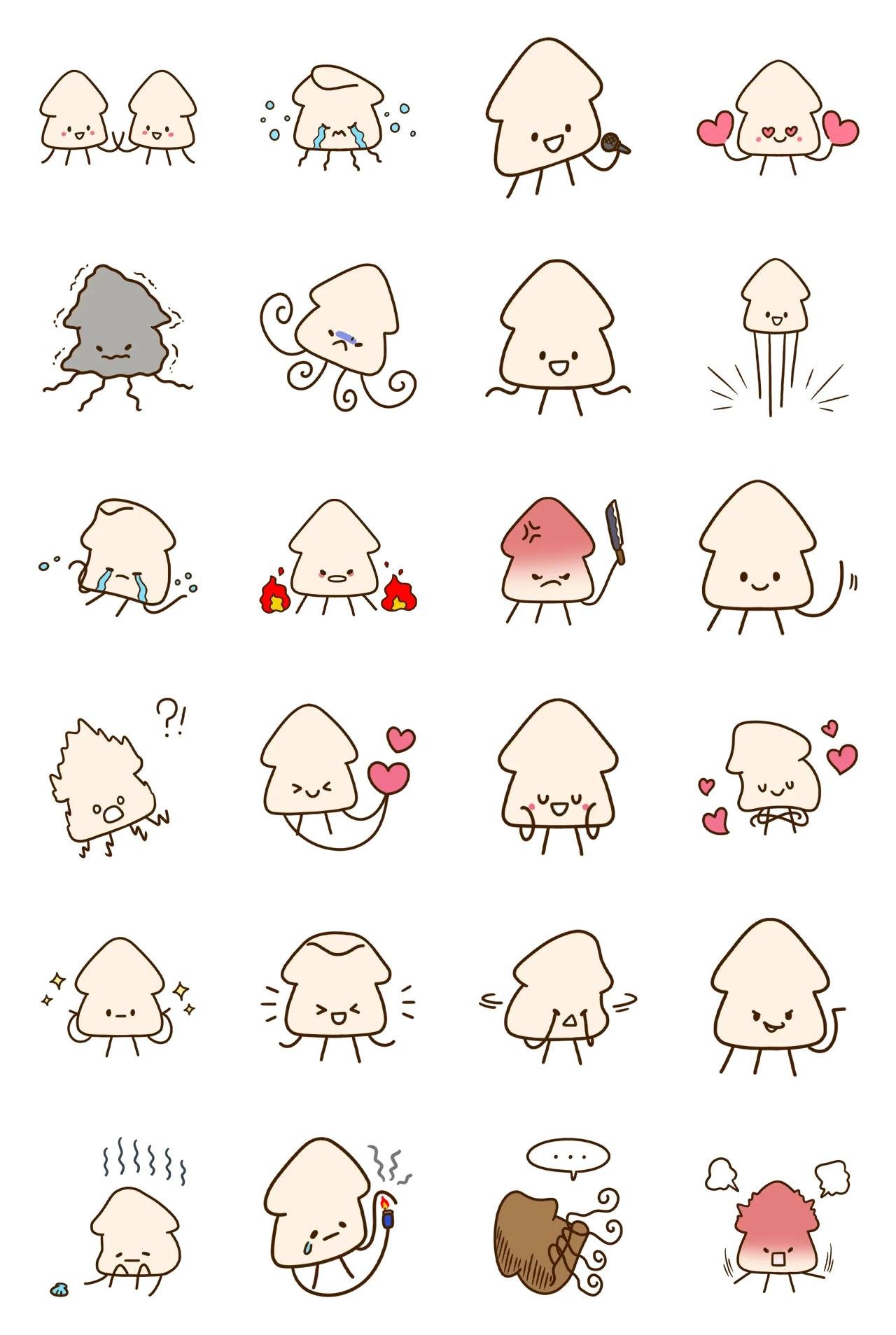 I am squid2 Animals sticker pack for Whatsapp, Telegram, Signal, and others chatting and message apps