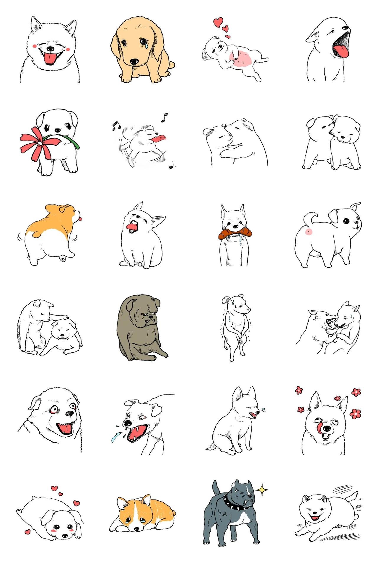 We are all puppies! Animals sticker pack for Whatsapp, Telegram, Signal, and others chatting and message apps