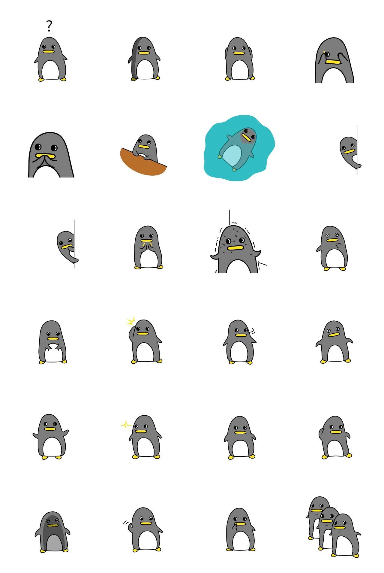 Weird Penguin Animals sticker pack for Whatsapp, Telegram, Signal, and others chatting and message apps