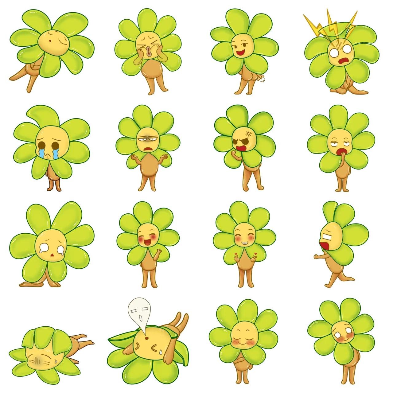 Sunny the Flower Plants,Animation/Cartoon sticker pack for Whatsapp, Telegram, Signal, and others chatting and message apps