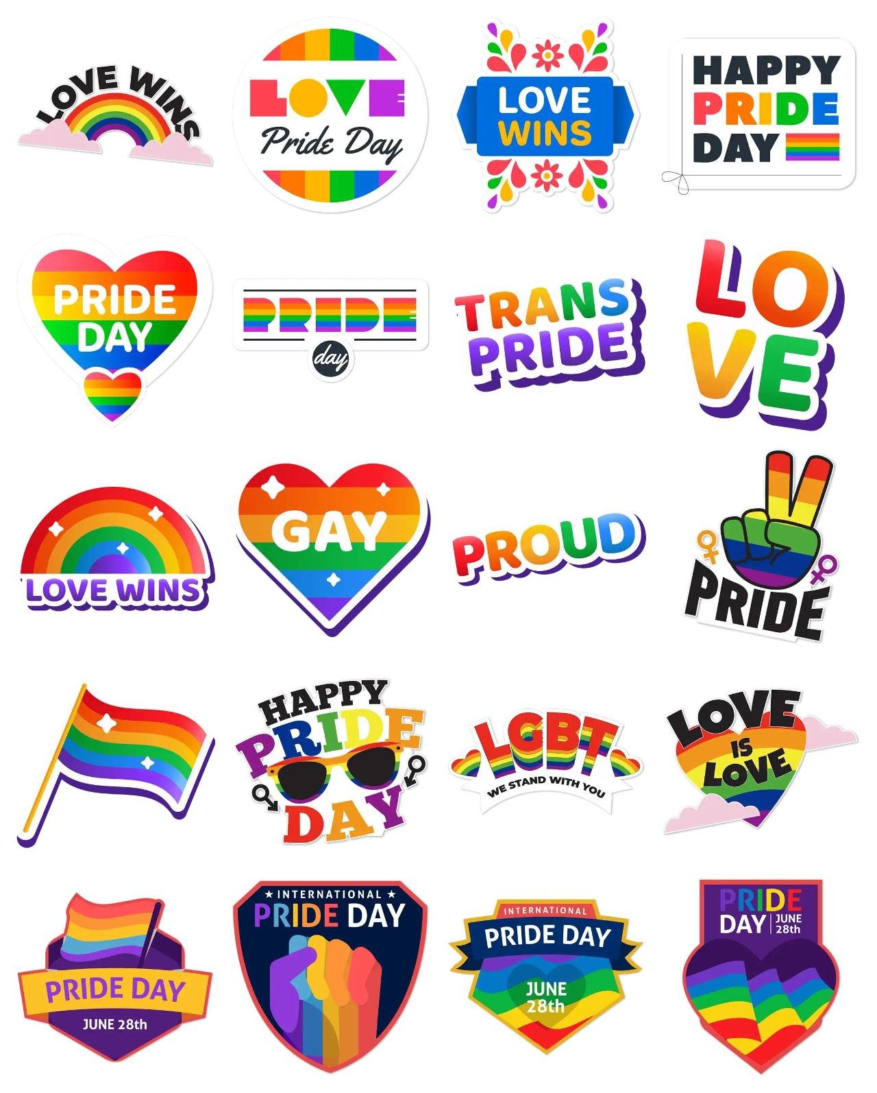 Pride Stickers LGBTQ+,People,Culture sticker pack for Whatsapp, Telegram, Signal, and others chatting and message apps