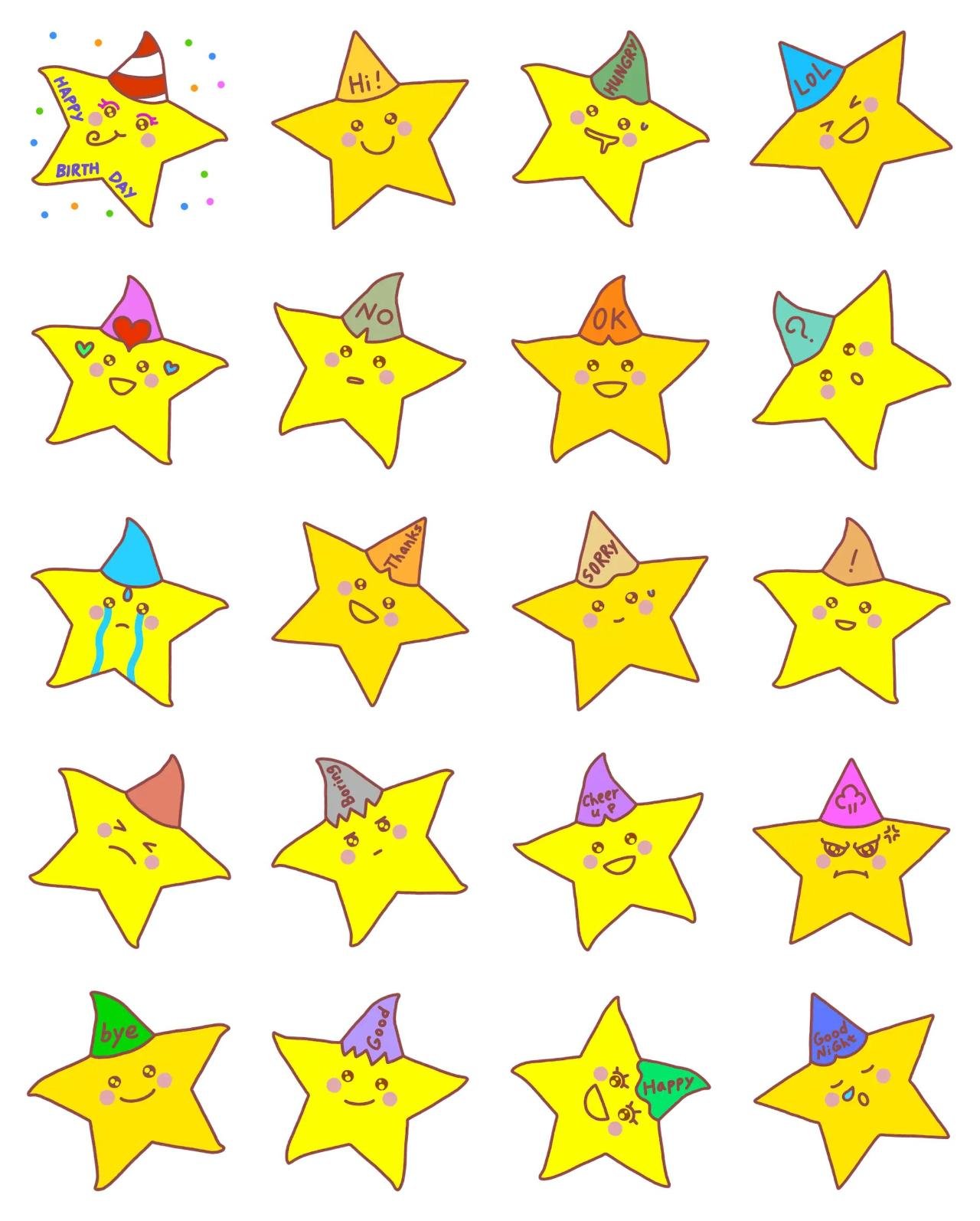 My Lovely Lucky Star Animation/Cartoon,emotion sticker pack for Whatsapp, Telegram, Signal, and others chatting and message apps