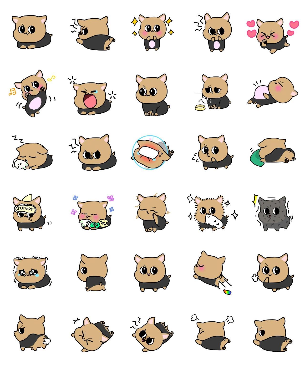 Yorki Ruby's day Animals,Animation/Cartoon sticker pack for Whatsapp, Telegram, Signal, and others chatting and message apps