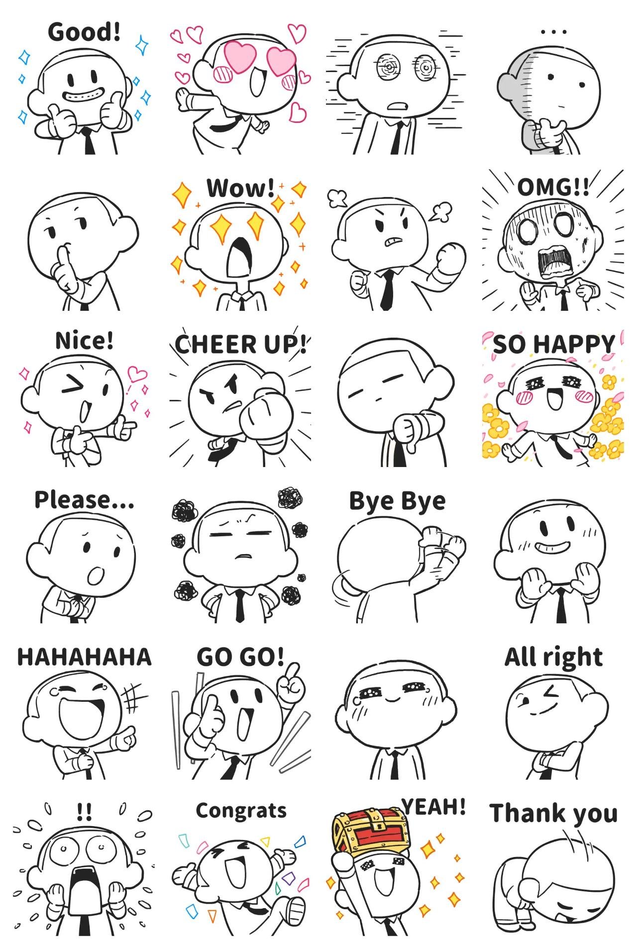 My BF Buzz Cut Boy Animation/Cartoon sticker pack for Whatsapp, Telegram, Signal, and others chatting and message apps