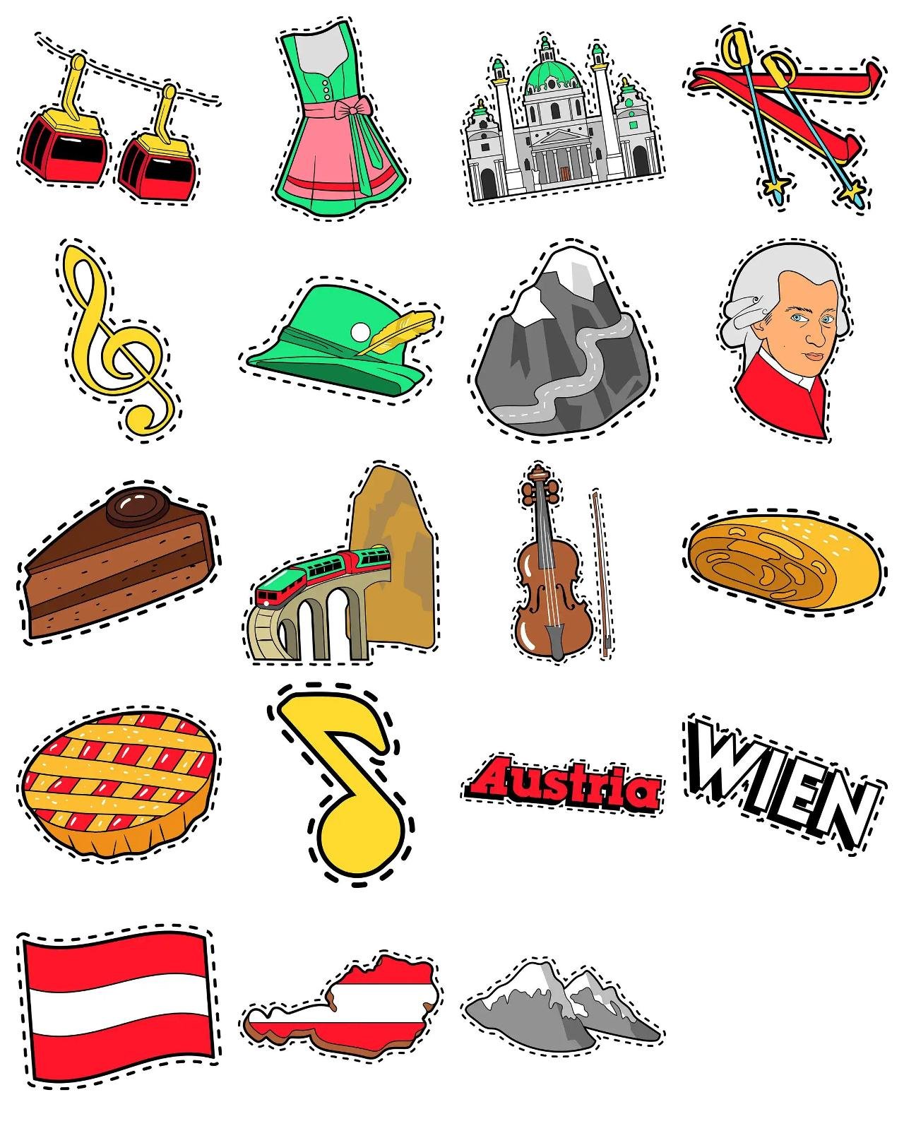 austria culture and things Culture,Objects,Etc sticker pack for Whatsapp, Telegram, Signal, and others chatting and message apps