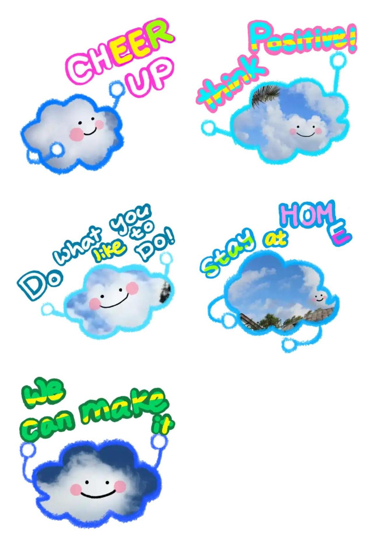 Cloud 2 Phrases,emotion sticker pack for Whatsapp, Telegram, Signal, and others chatting and message apps