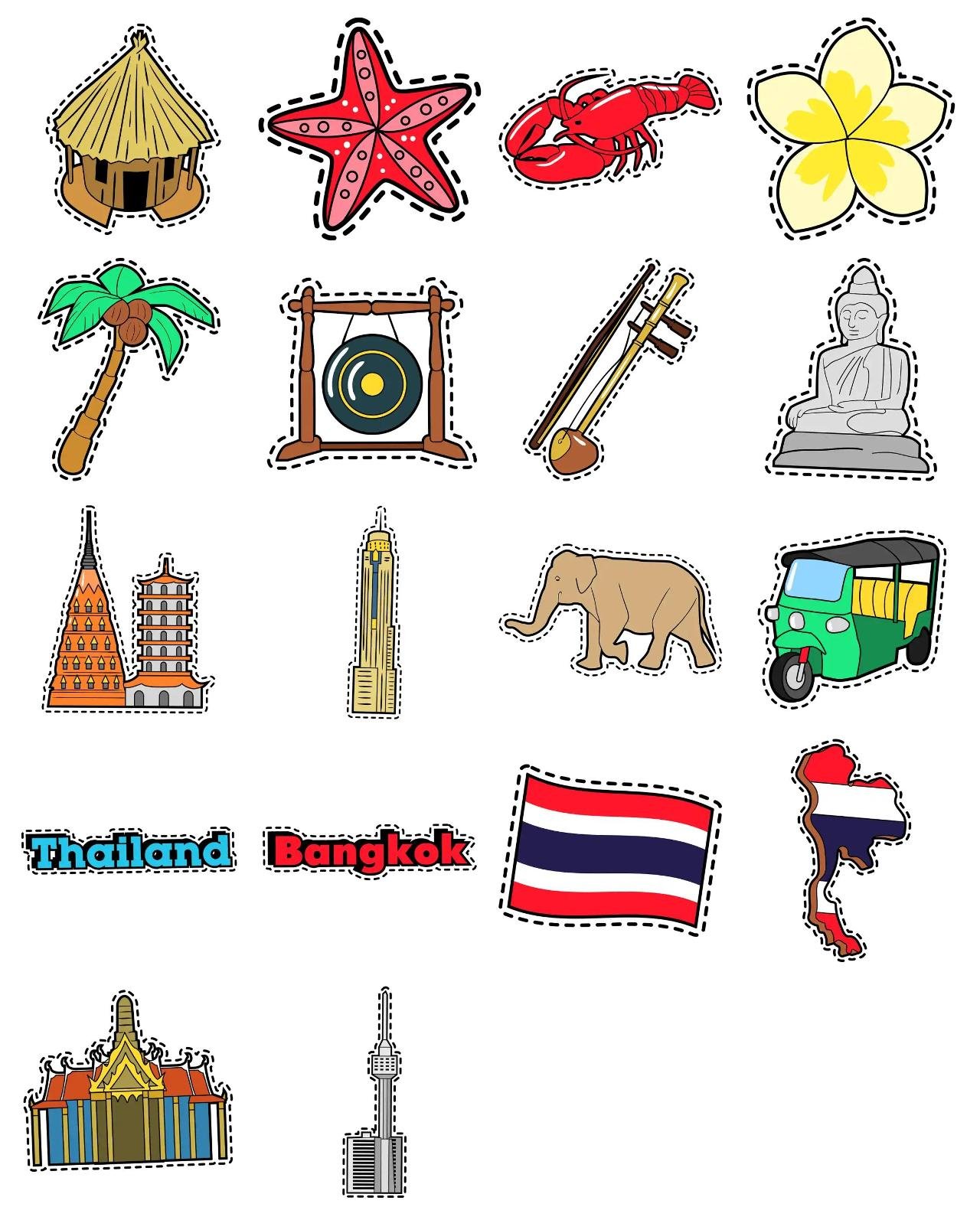 Thailand Culture,Objects,Weather/Nature sticker pack for Whatsapp, Telegram, Signal, and others chatting and message apps