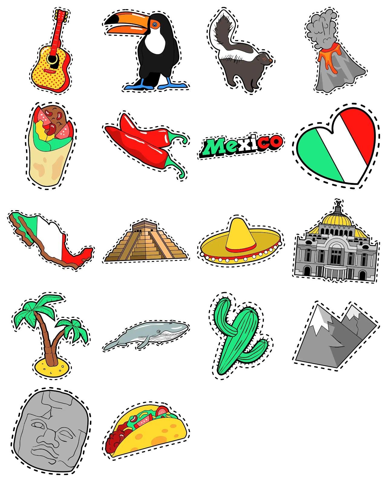 mexico culture and things Culture,FAMILY,Vacation sticker pack for Whatsapp, Telegram, Signal, and others chatting and message apps