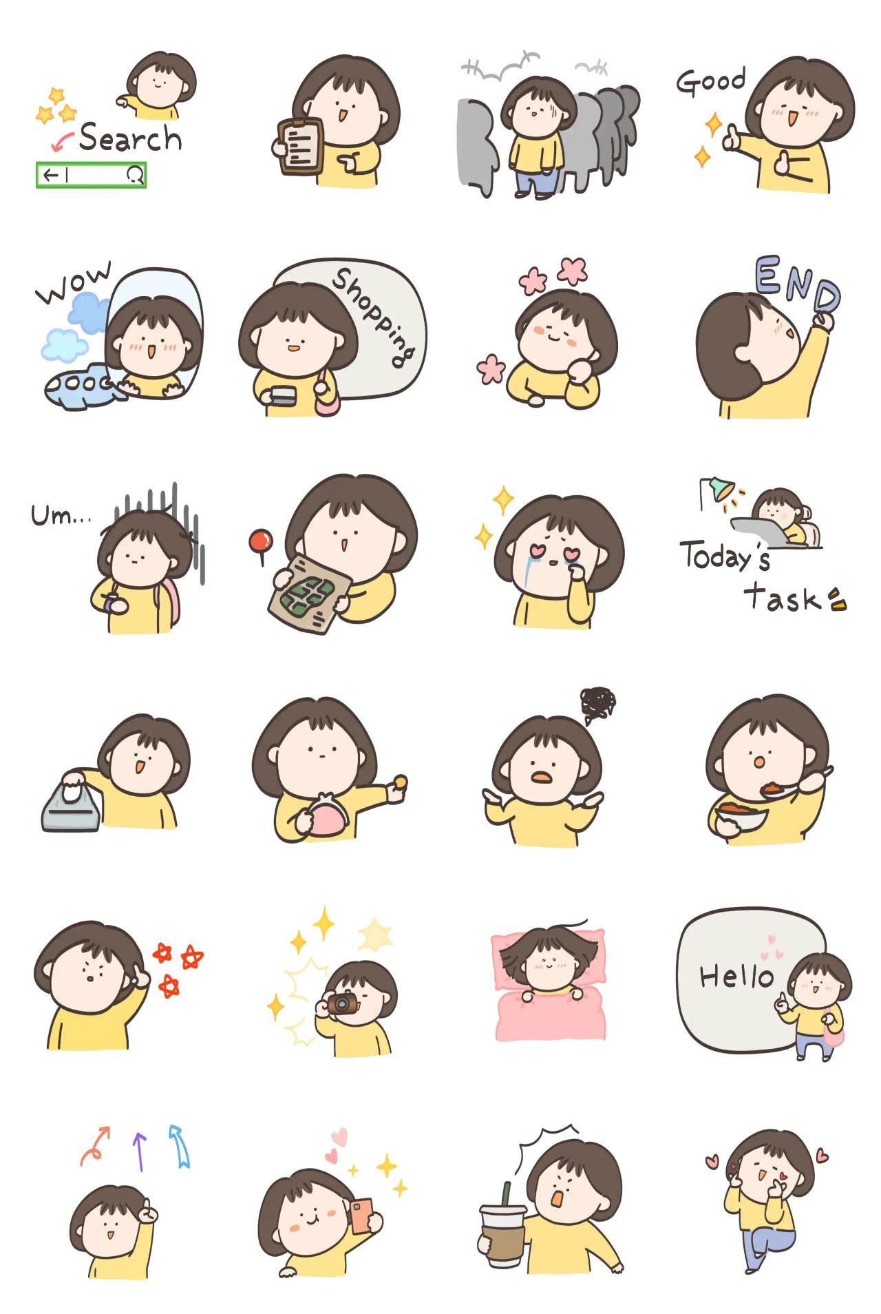 Hyegu's day People,Food/Drink sticker pack for Whatsapp, Telegram, Signal, and others chatting and message apps