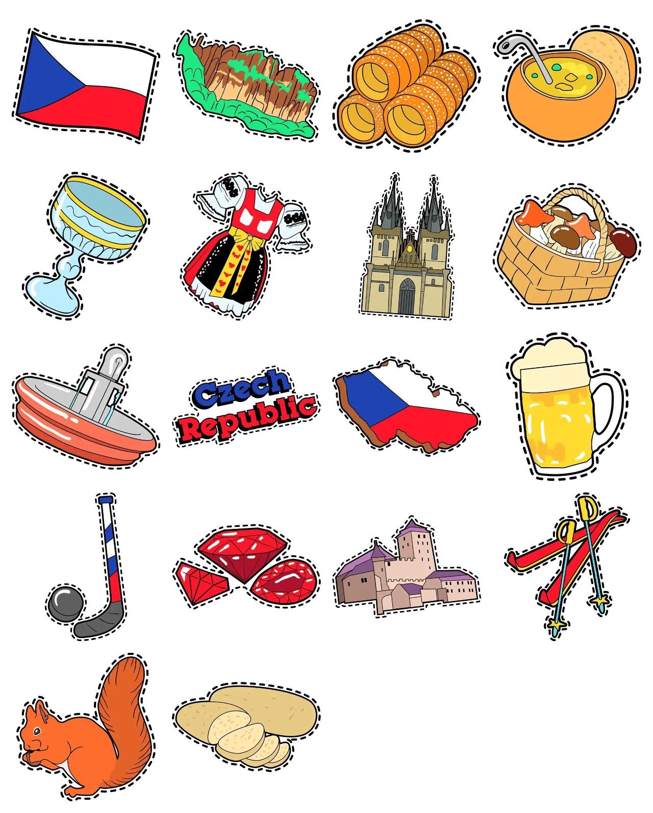 Czech Republic things and cult Culture,FAMILY,People sticker pack for Whatsapp, Telegram, Signal, and others chatting and message apps