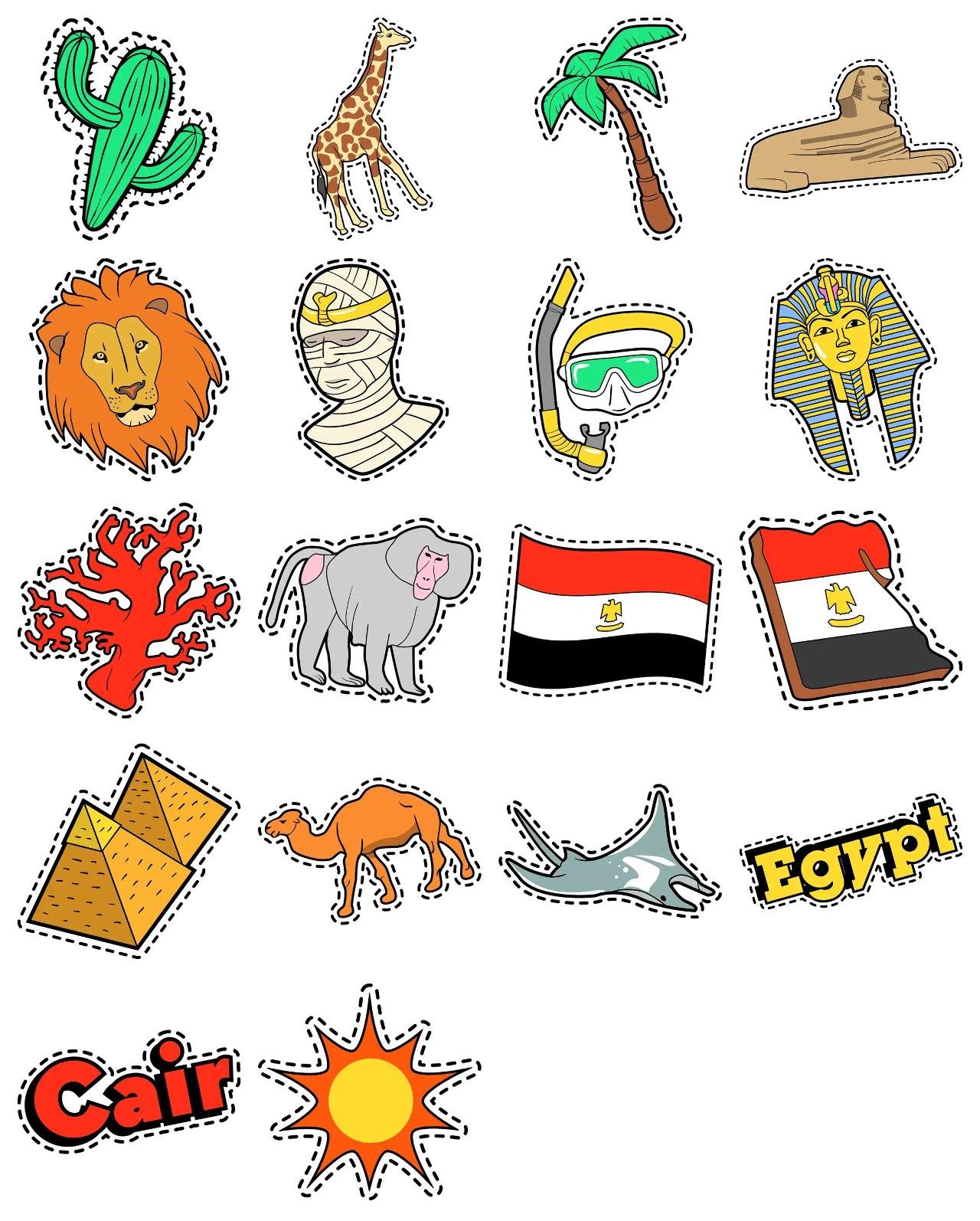 Egypt things and culture Culture,FAMILY,Objects sticker pack for Whatsapp, Telegram, Signal, and others chatting and message apps