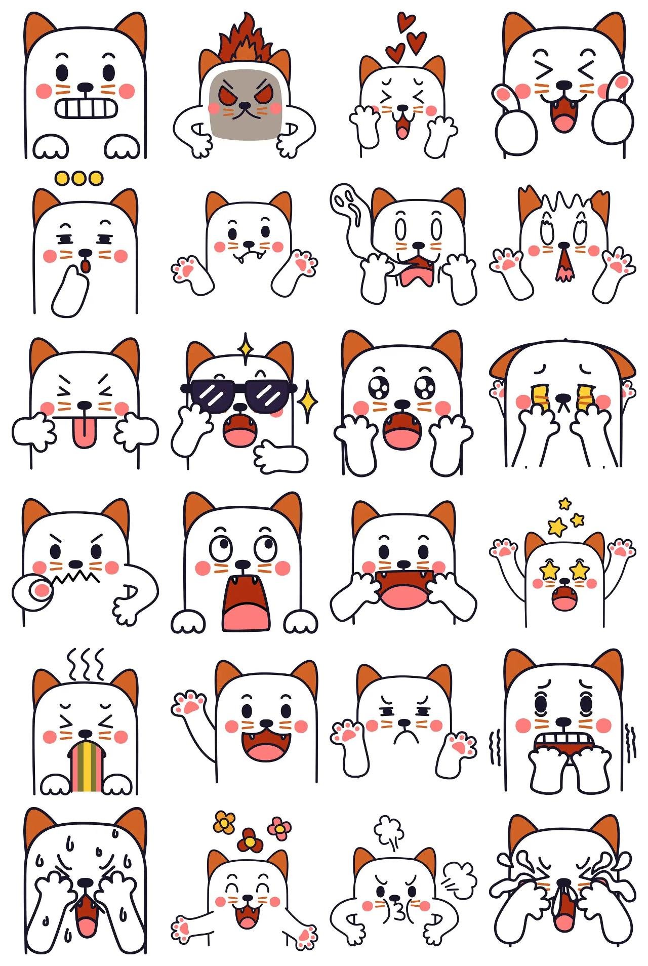 Kitty daily life expression Animation/Cartoon,Animals,Culture sticker pack for Whatsapp, Telegram, Signal, and others chatting and message apps