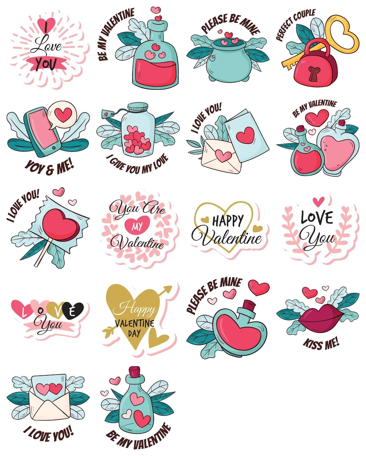 valentine stickers Valentine,People,Romance sticker pack for Whatsapp, Telegram, Signal, and others chatting and message apps