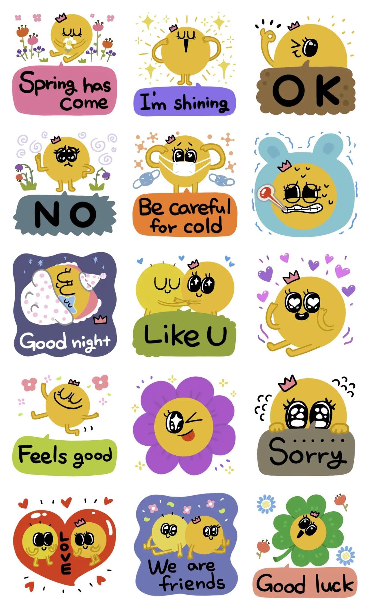 Happy moon emotion sticker pack for Whatsapp, Telegram, Signal, and others chatting and message apps