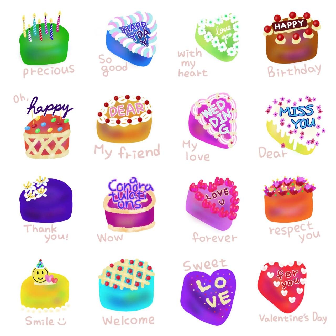 A sweet cake shop 1 Animation/Cartoon,Celebrity,Food/Drink,Objects,Romance,FATHER'S DAY,Mother's day,Valentine,Christmas,New year's day,Anniversary,Birthday sticker pack for Whatsapp, Telegram, Signal, and others chatting and message apps