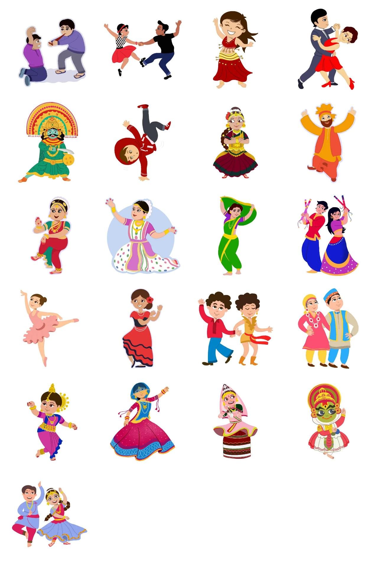 Dance forms Culture,People,Etc sticker pack for Whatsapp, Telegram, Signal, and others chatting and message apps