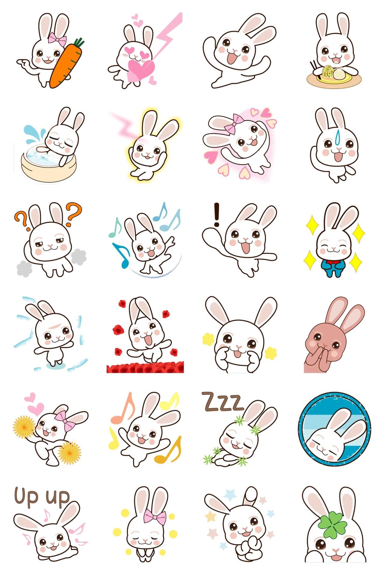 The Lucky Rabbit Animals,Animation/Cartoon,Gag sticker pack for Whatsapp, Telegram, Signal, and others chatting and message apps