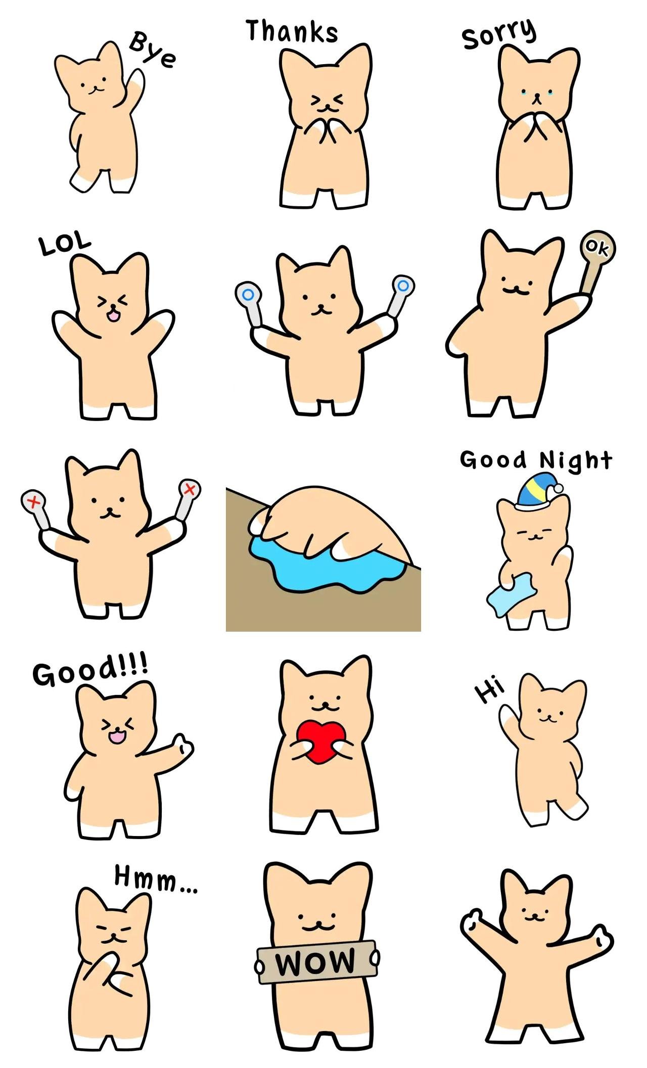 Pudin Animals,Objects,Phrases sticker pack for Whatsapp, Telegram, Signal, and others chatting and message apps