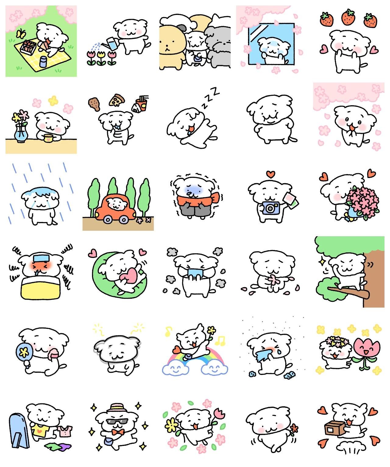 Puppy's Picnic Animals,Vacation,Weather/Nature sticker pack for Whatsapp, Telegram, Signal, and others chatting and message apps