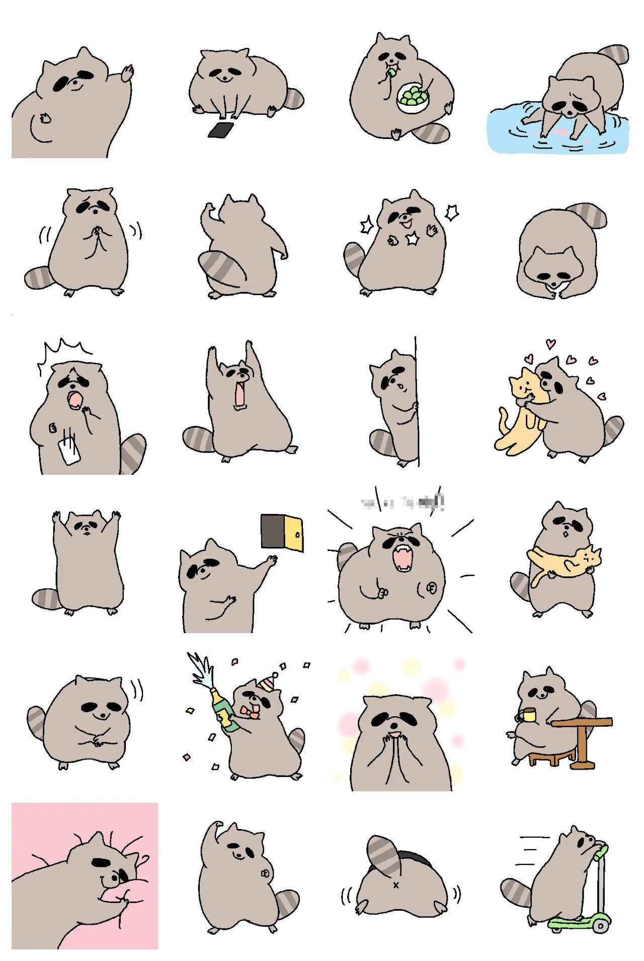 It's a sweet raccoon Animals,Animation/Cartoon,Birthday sticker pack for Whatsapp, Telegram, Signal, and others chatting and message apps