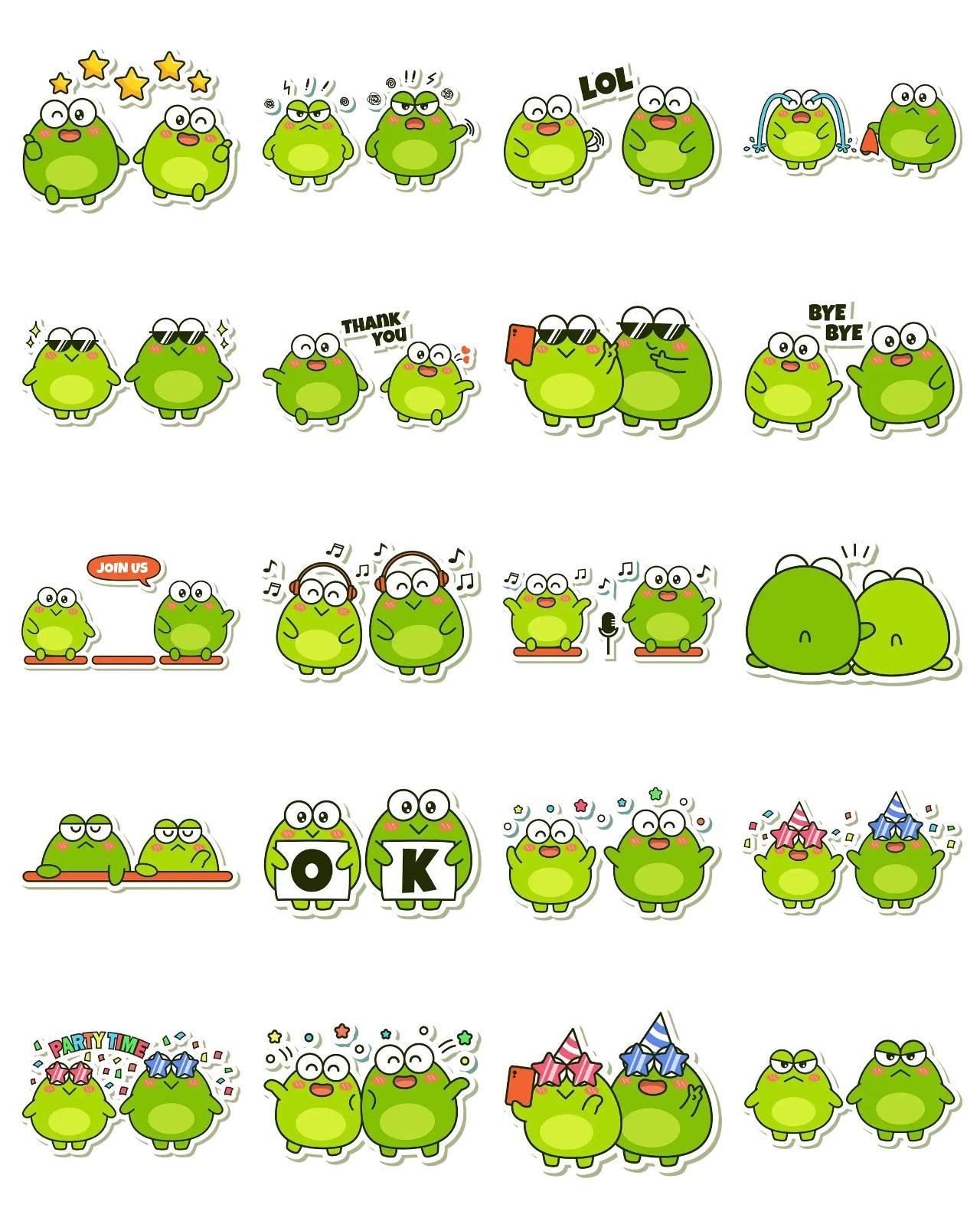 cute little frog couple 1 Animals,Culture,People sticker pack for Whatsapp, Telegram, Signal, and others chatting and message apps