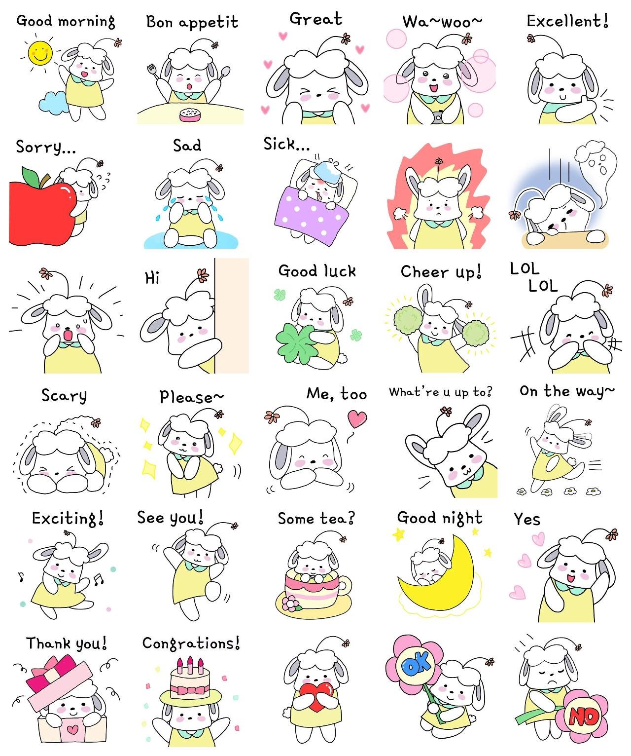 Cute Somyangi's Daily Talks Animals,FAMILY,Birthday sticker pack for Whatsapp, Telegram, Signal, and others chatting and message apps