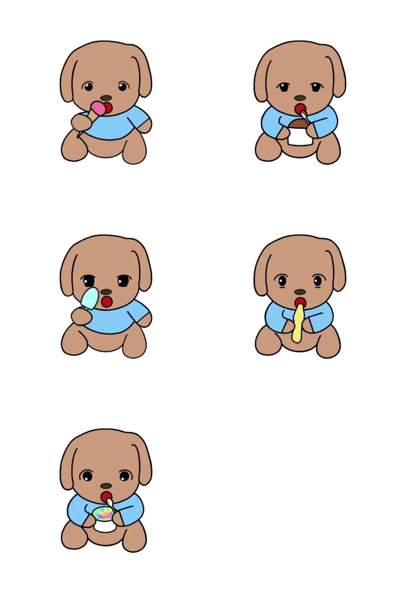 a puppy eating ice cream Food/Drink sticker pack for Whatsapp, Telegram, Signal, and others chatting and message apps