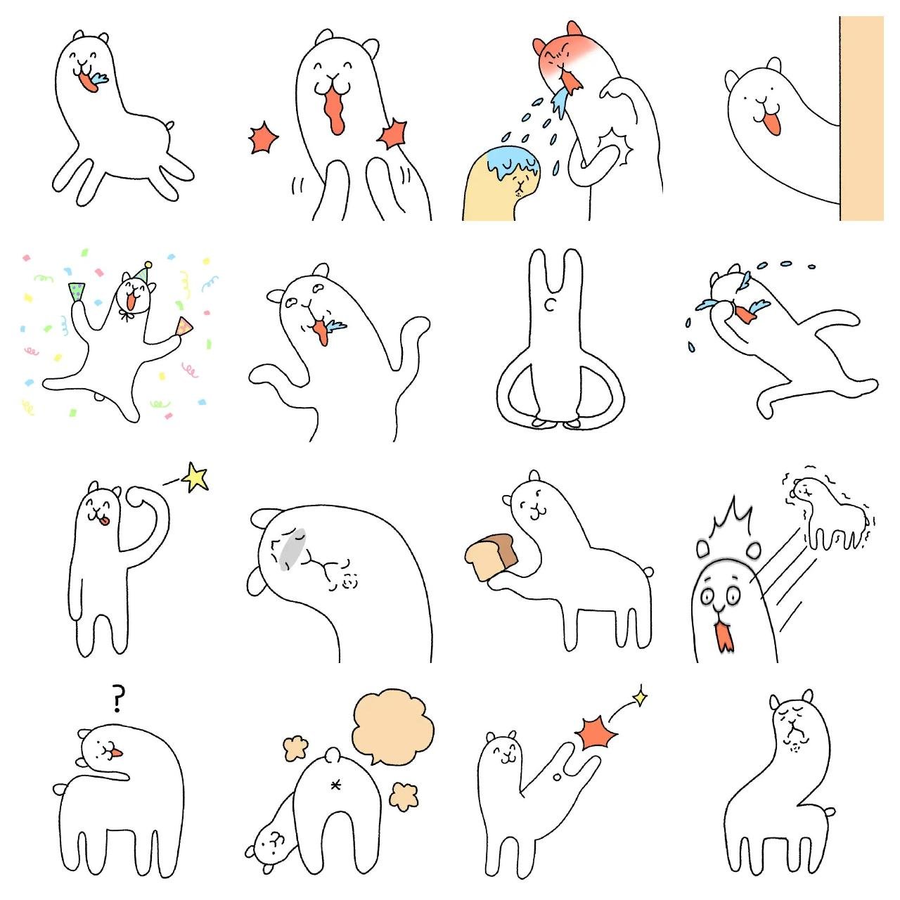 Happy alpaca Animals,Animation/Cartoon,Gag sticker pack for Whatsapp, Telegram, Signal, and others chatting and message apps