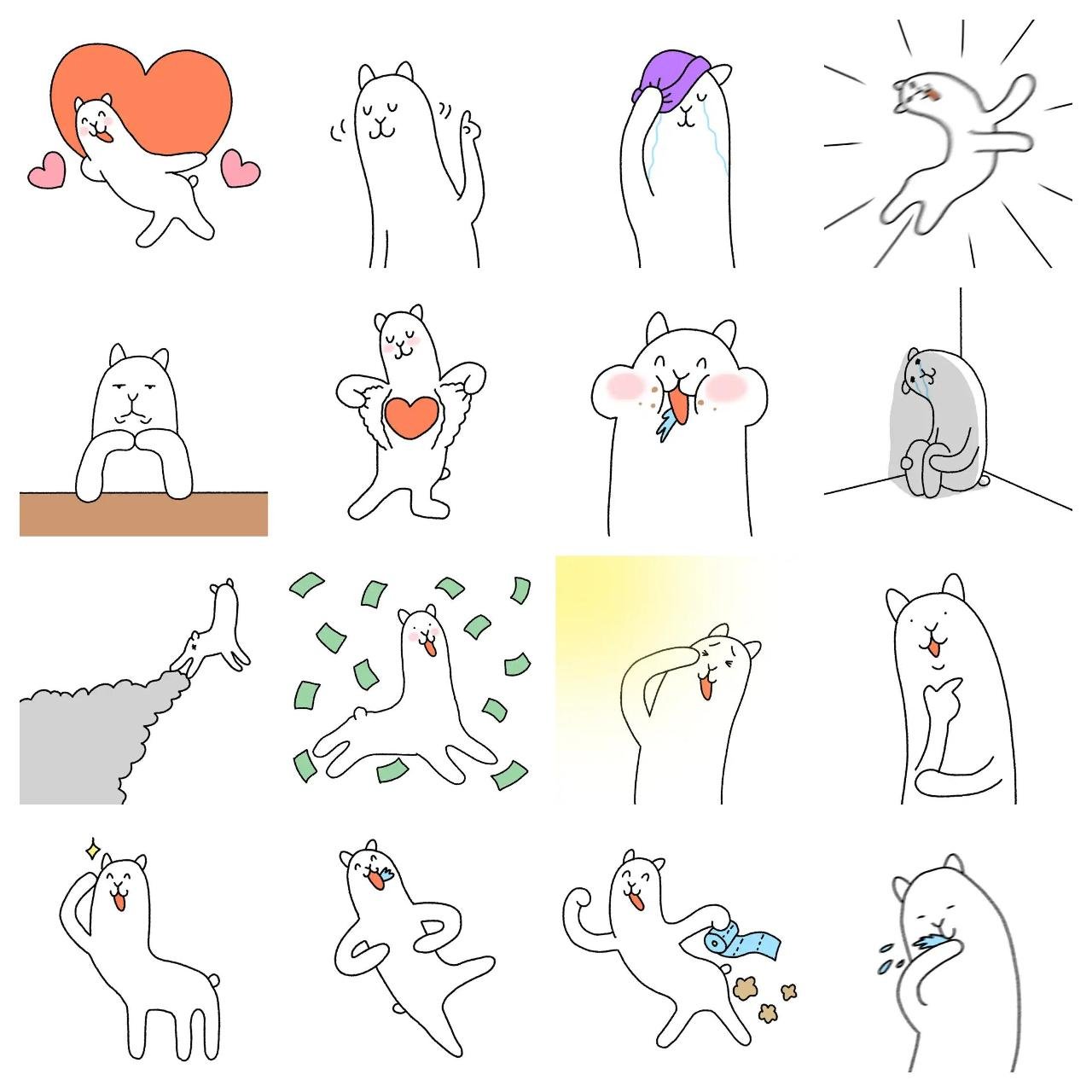 Happy Alpaca 2 Animals,Gag,Etc sticker pack for Whatsapp, Telegram, Signal, and others chatting and message apps