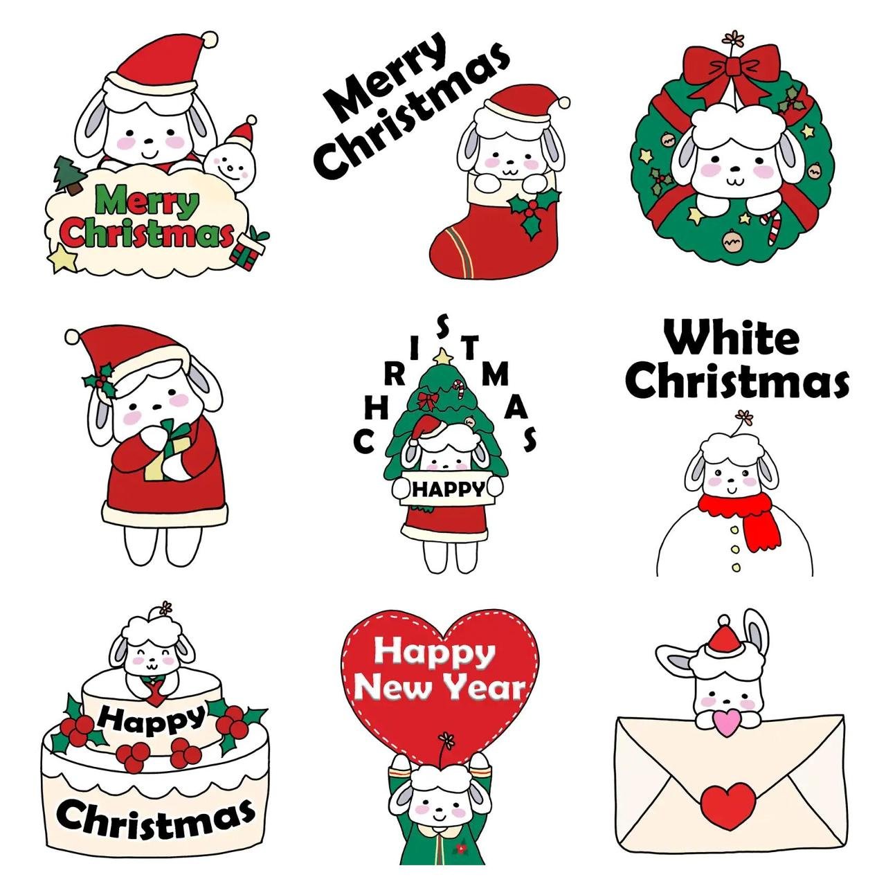 Happy Christmas, Somyangi Christmas sticker pack for Whatsapp, Telegram, Signal, and others chatting and message apps