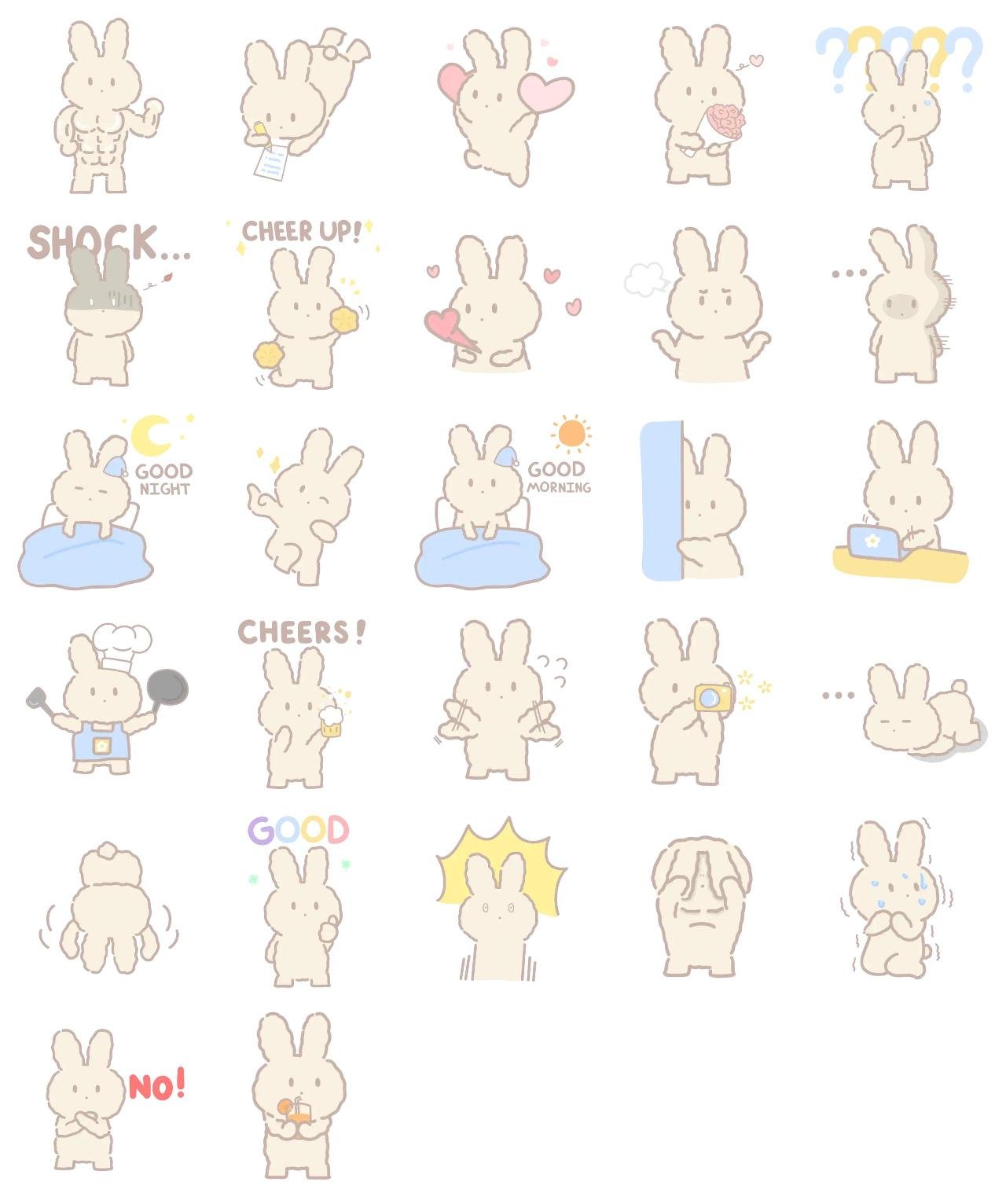 HOSHI the bunny v.3 Animals,Easter,Animation/Cartoon sticker pack for Whatsapp, Telegram, Signal, and others chatting and message apps