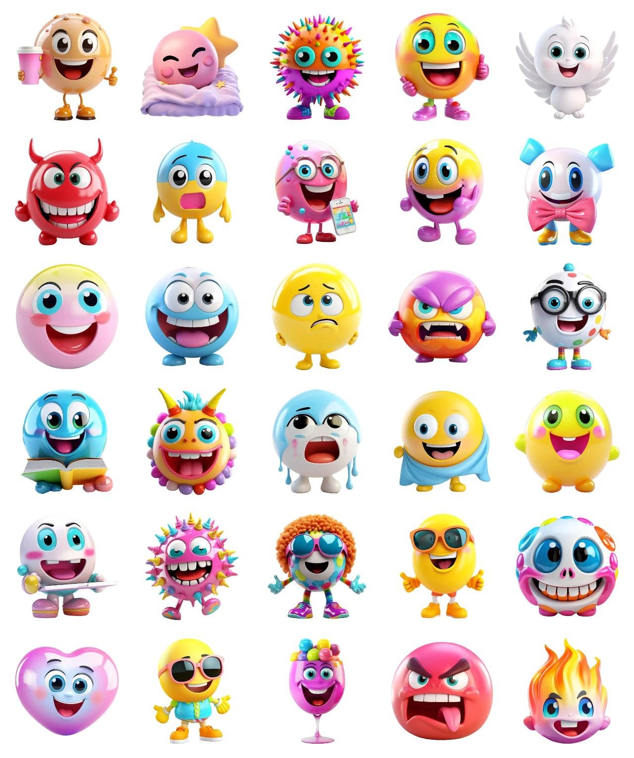 Emoji Giggles Animation/Cartoon,Gag,Etc sticker pack for Whatsapp, Telegram, Signal, and others chatting and message apps