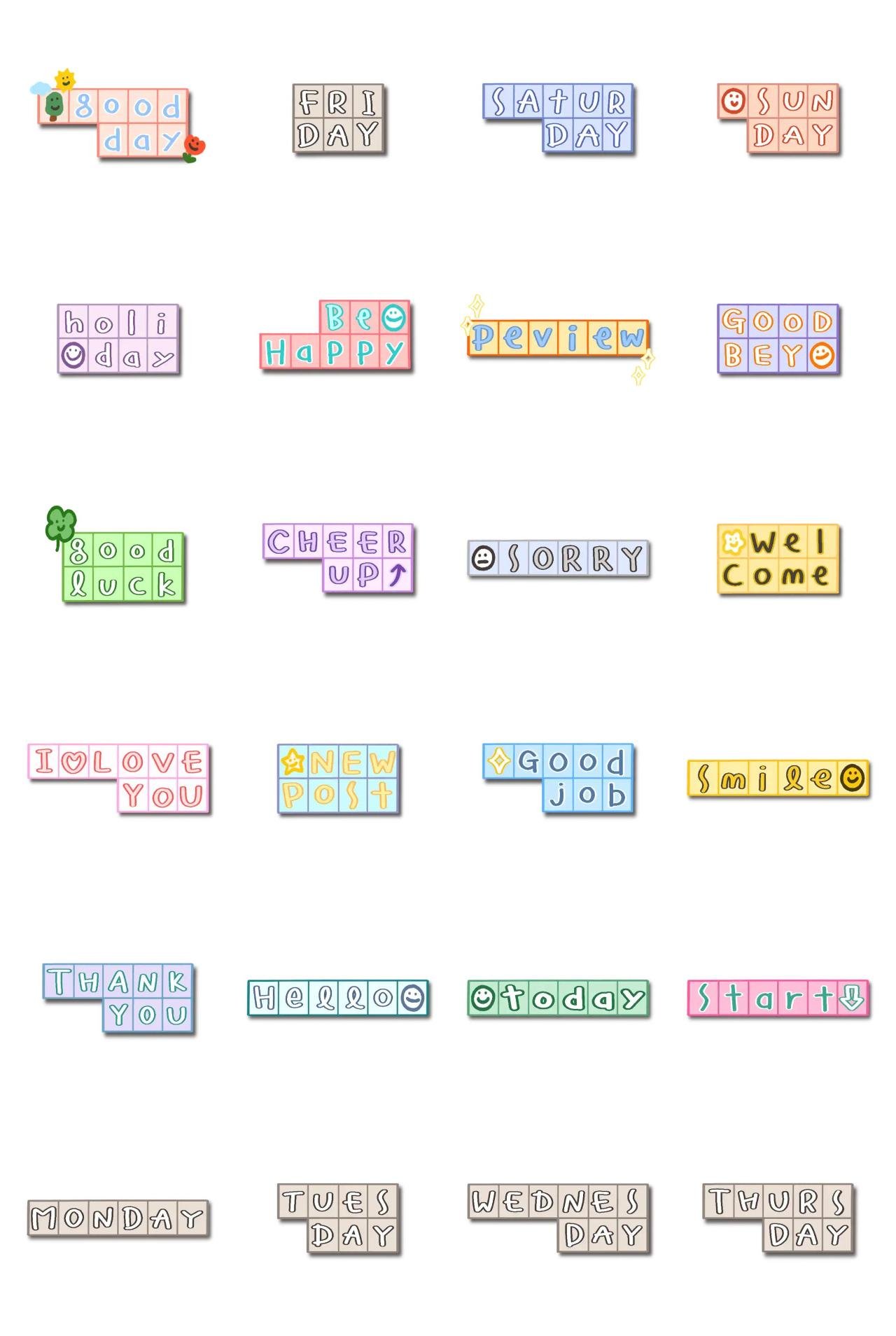 square-box handwriting Etc sticker pack for Whatsapp, Telegram, Signal, and others chatting and message apps