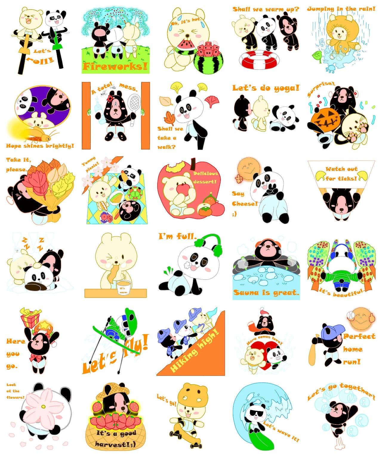 4 Seasons with 3 Bears! Animals,FAMILY,Animation/Cartoon sticker pack for Whatsapp, Telegram, Signal, and others chatting and message apps