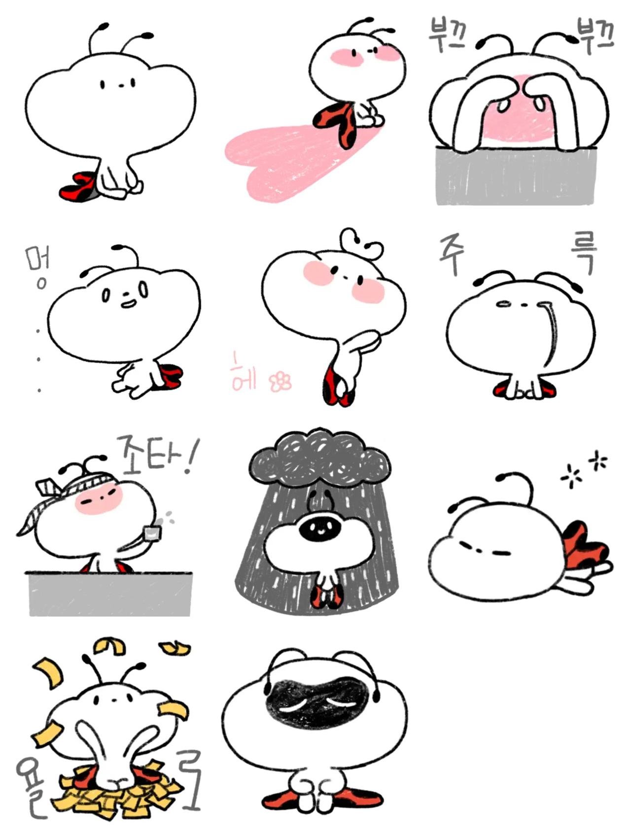 Ladybug Luvy Animation/Cartoon,emotion sticker pack for Whatsapp, Telegram, Signal, and others chatting and message apps