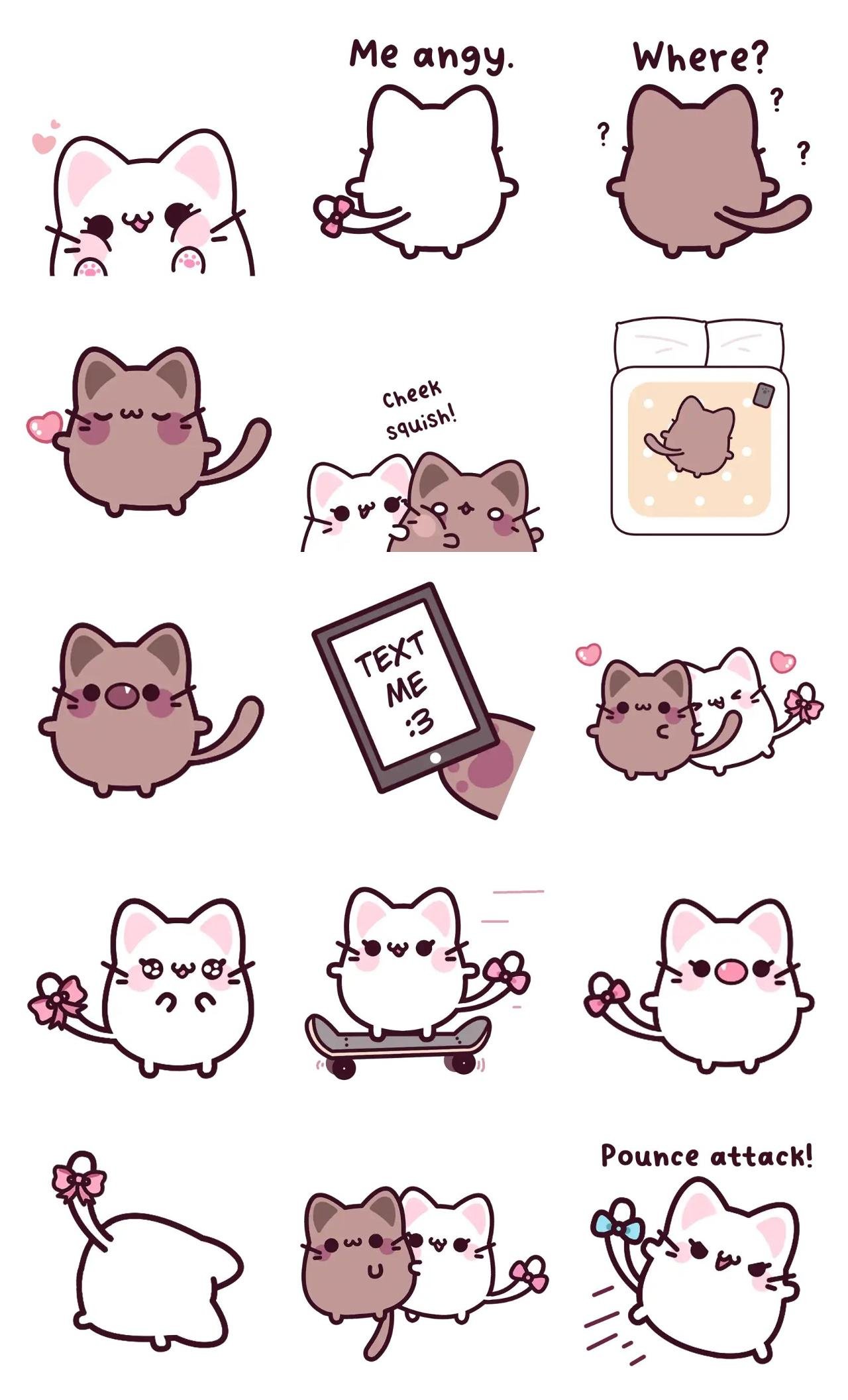 Sugarcoffeecats Sticker Pack Animals sticker pack for Whatsapp, Telegram, Signal, and others chatting and message apps