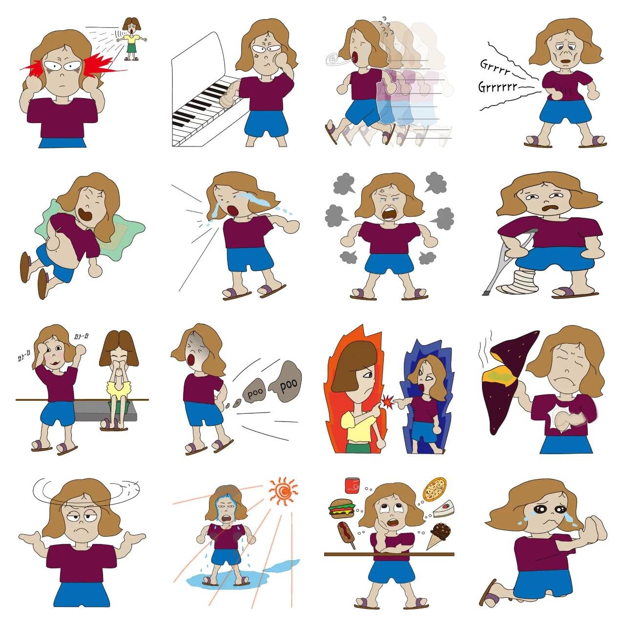 Blonde's daily life People sticker pack for Whatsapp, Telegram, Signal, and others chatting and message apps