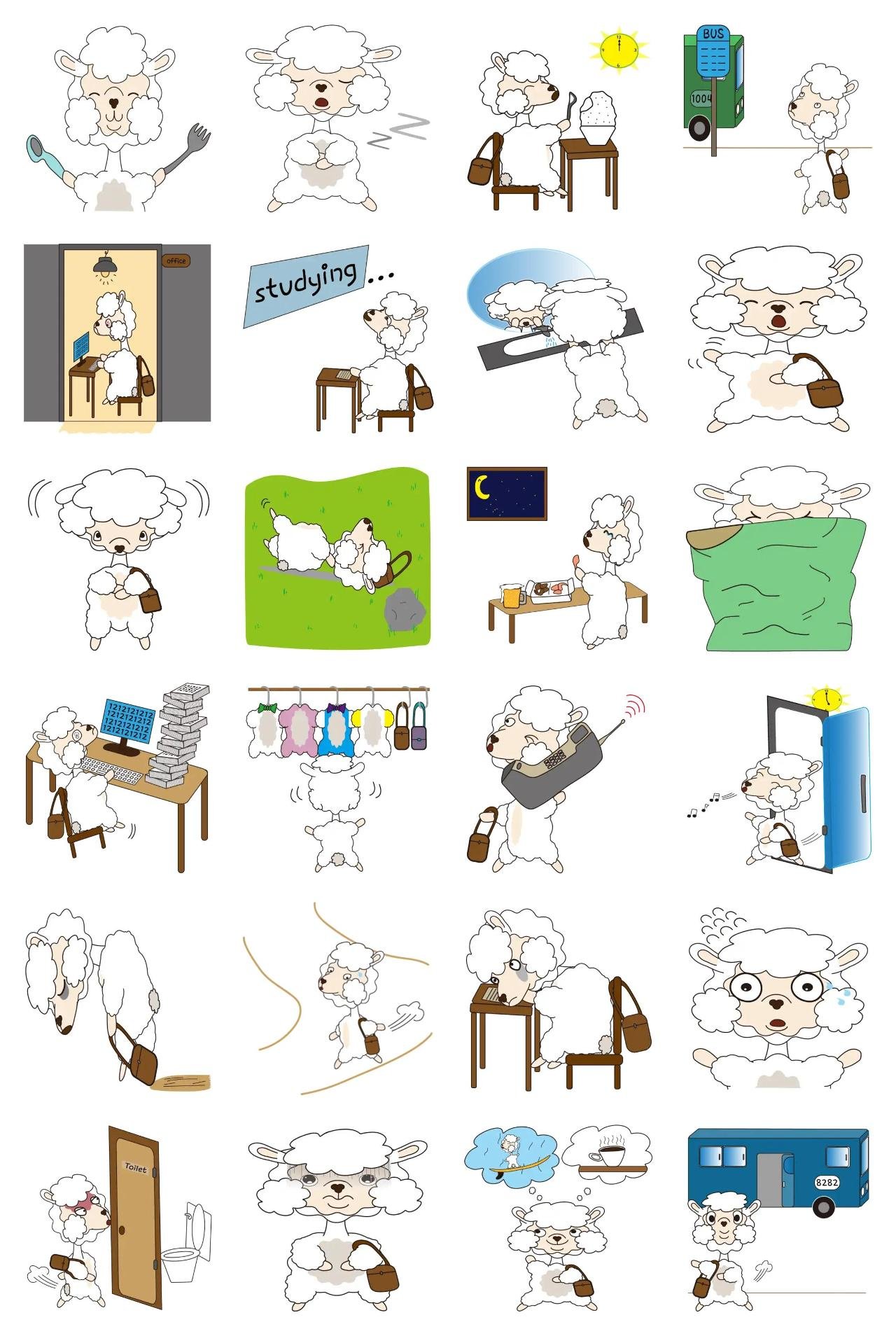 Mr. Alpac's daily life Animals sticker pack for Whatsapp, Telegram, Signal, and others chatting and message apps