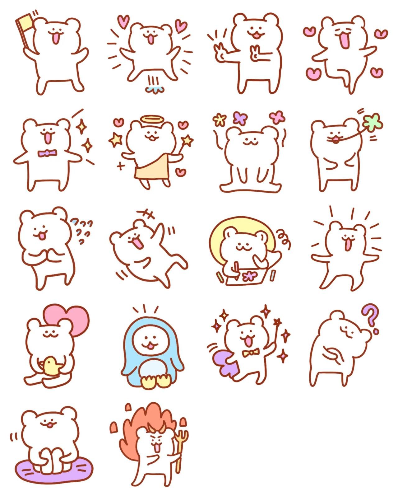 lovely cute Bear daily Animation/Cartoon sticker pack for Whatsapp, Telegram, Signal, and others chatting and message apps