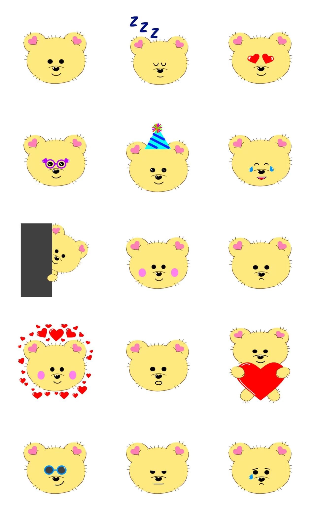 Cute Bear Animation/Cartoon,emotion sticker pack for Whatsapp, Telegram, Signal, and others chatting and message apps