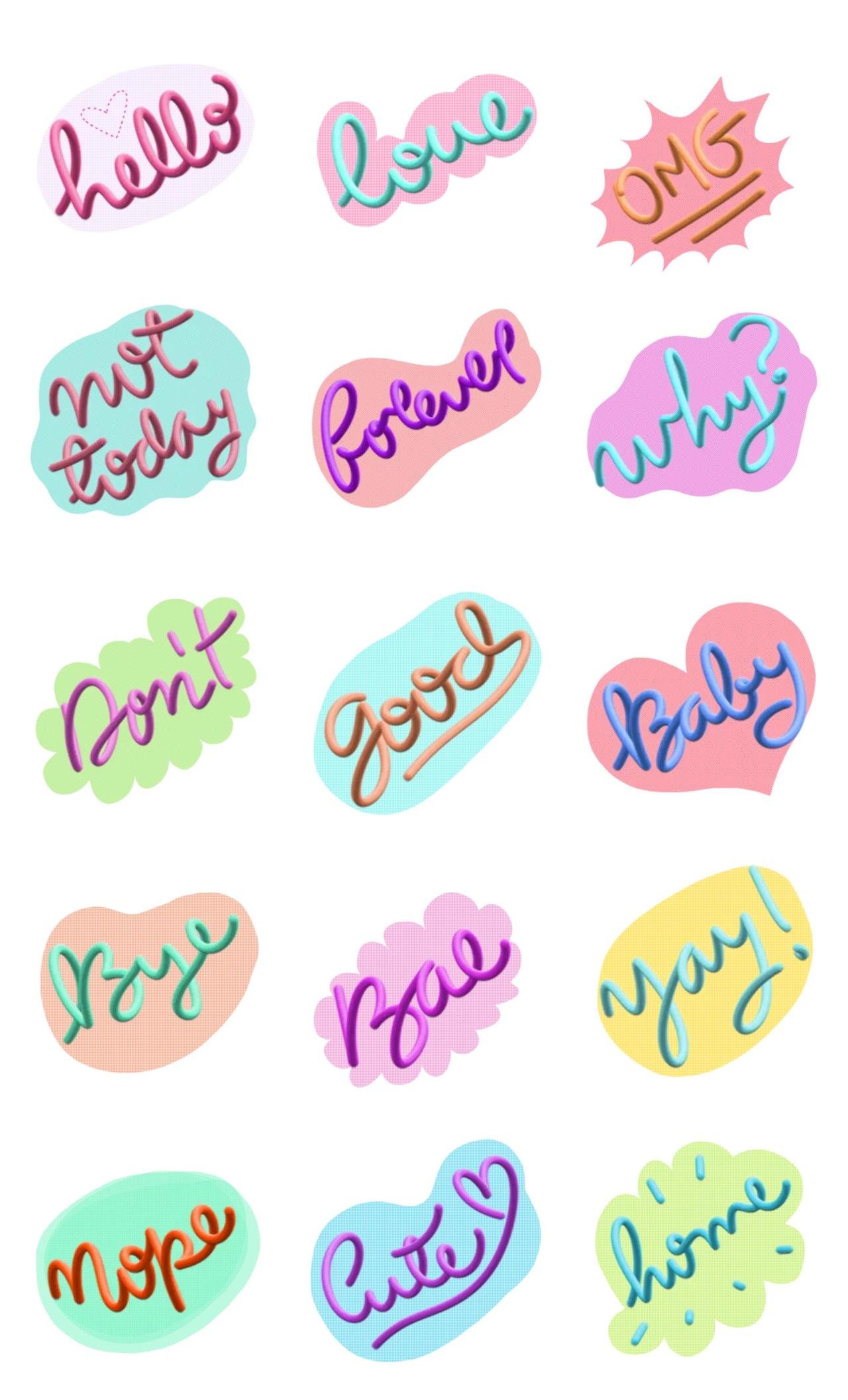 3D letters Phrases,Romance sticker pack for Whatsapp, Telegram, Signal, and others chatting and message apps