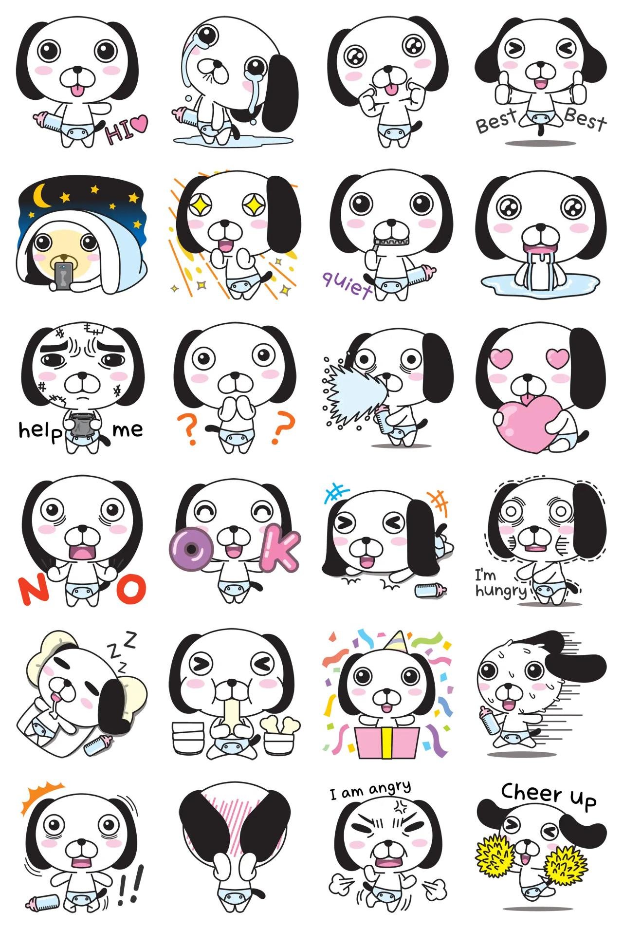 Bebedog Gag sticker pack for Whatsapp, Telegram, Signal, and others chatting and message apps