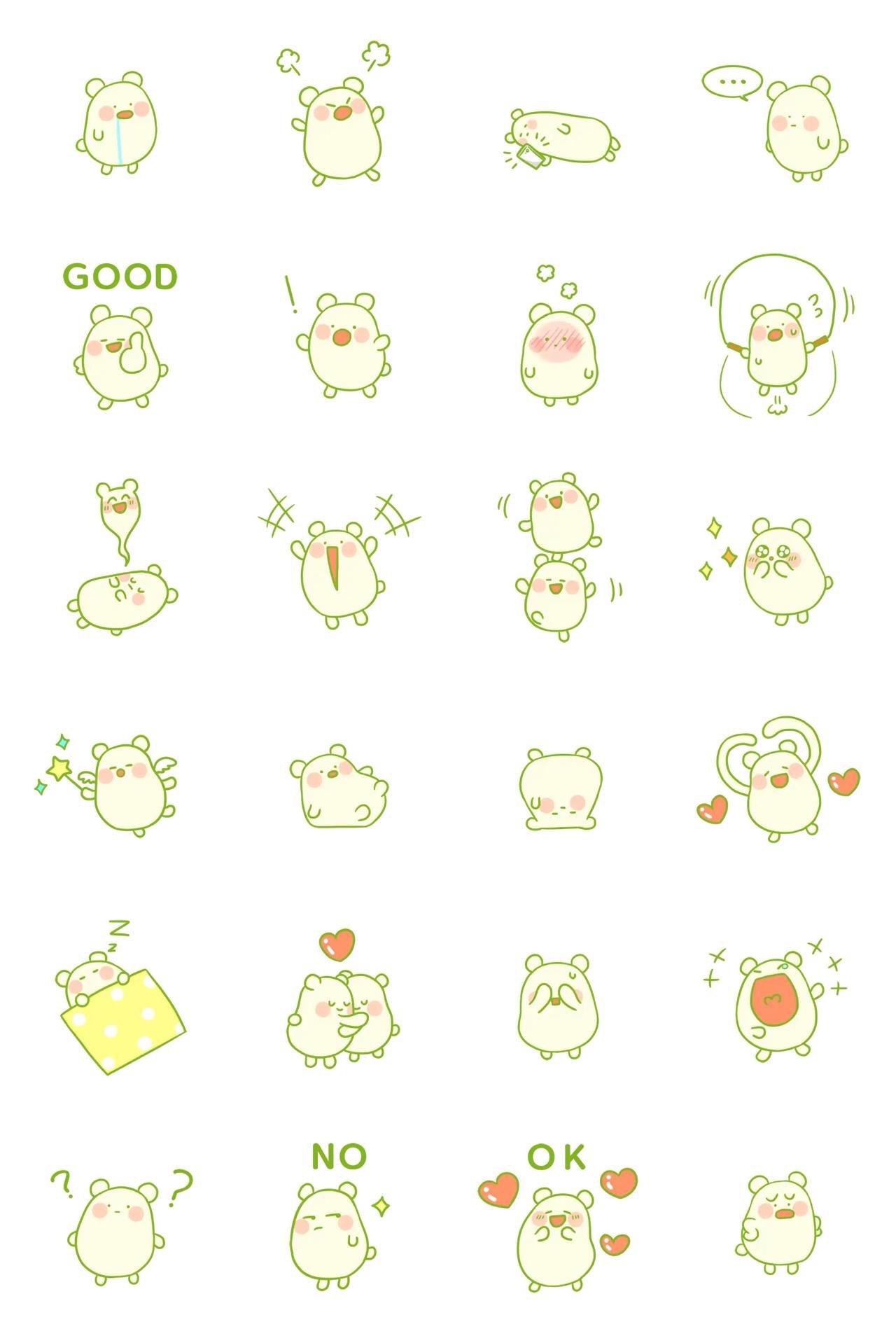 Cute bear, KongKkom Animation/Cartoon,emotion sticker pack for Whatsapp, Telegram, Signal, and others chatting and message apps