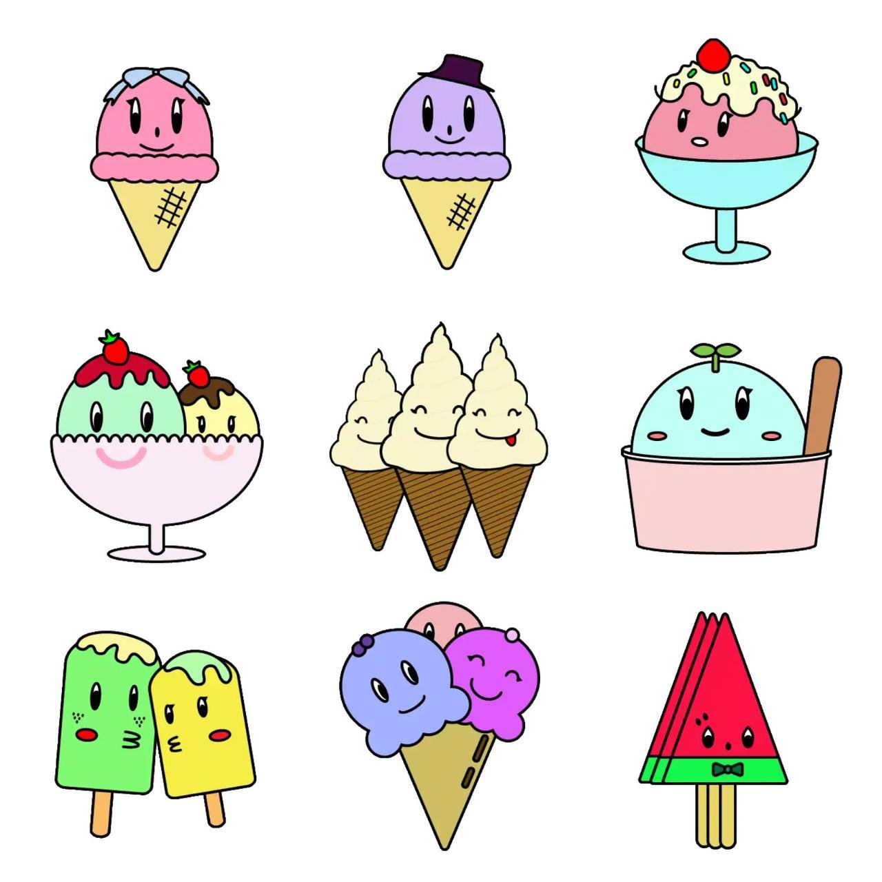 happy icecreami Animation/Cartoon,Food/Drink sticker pack for Whatsapp, Telegram, Signal, and others chatting and message apps