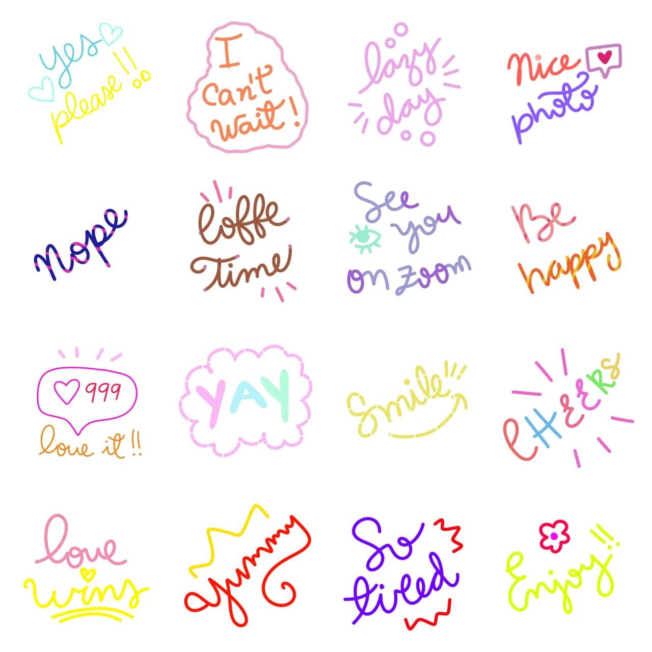 Cute phrases Phrases,Etc sticker pack for Whatsapp, Telegram, Signal, and others chatting and message apps