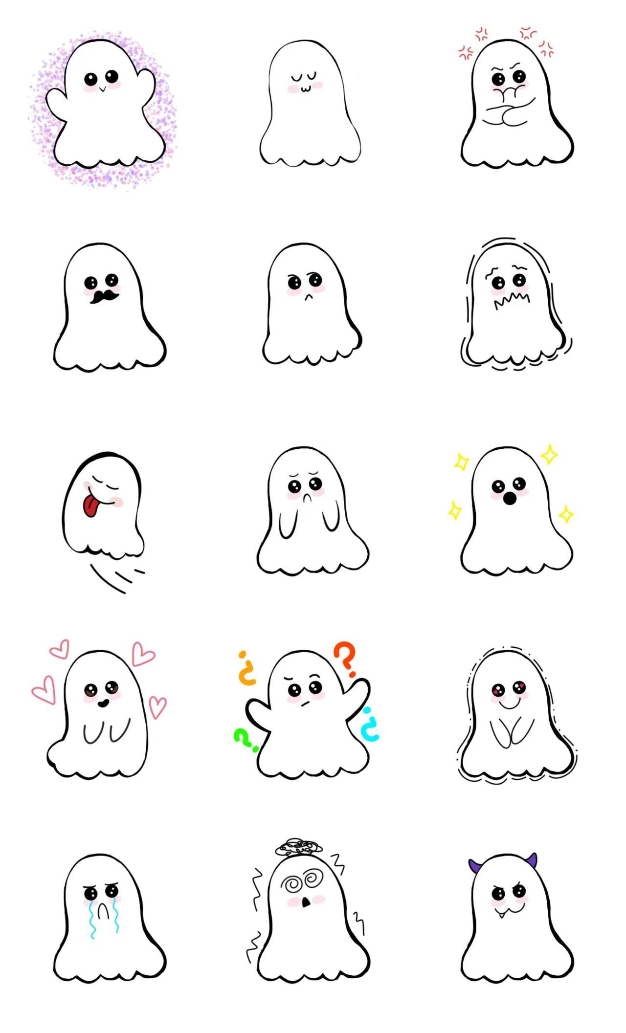 Little ghost Animation/Cartoon,emotion sticker pack for Whatsapp, Telegram, Signal, and others chatting and message apps