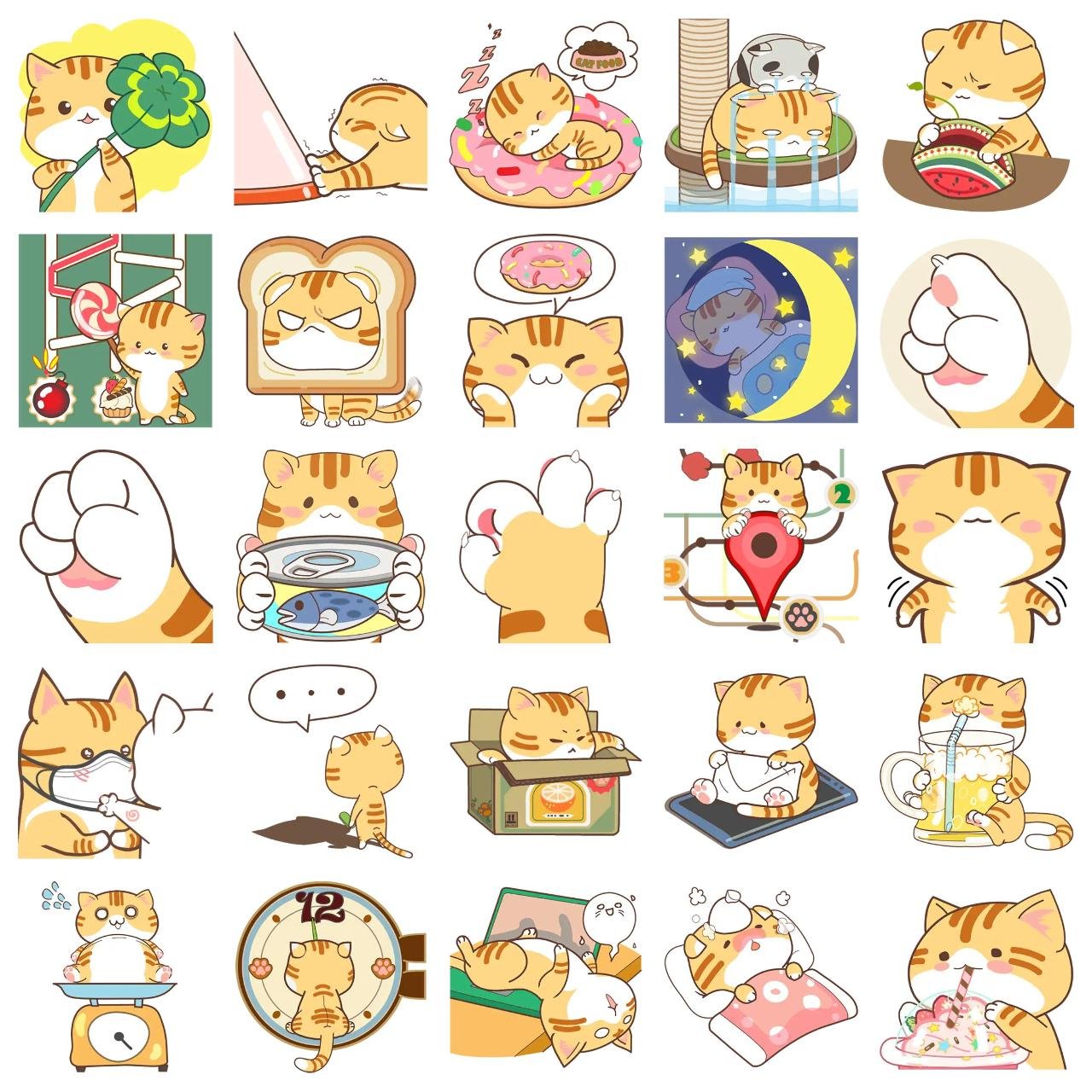 The Daily Life of Rich Cheese Animation/Cartoon,adjective sticker pack for Whatsapp, Telegram, Signal, and others chatting and message apps