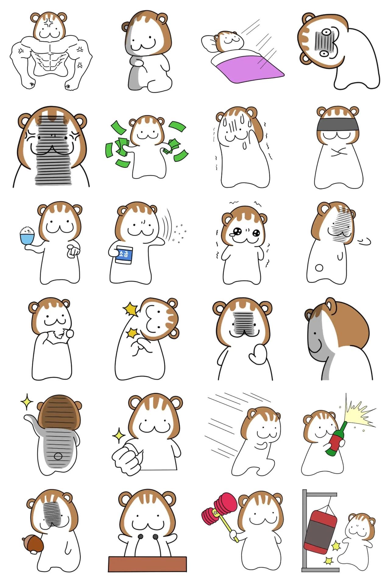 Strong squirrel Animation/Cartoon,Etc sticker pack for Whatsapp, Telegram, Signal, and others chatting and message apps